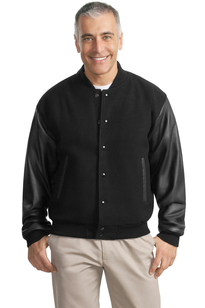 Port Authority Wool and Leather Letterman Jacket. J783