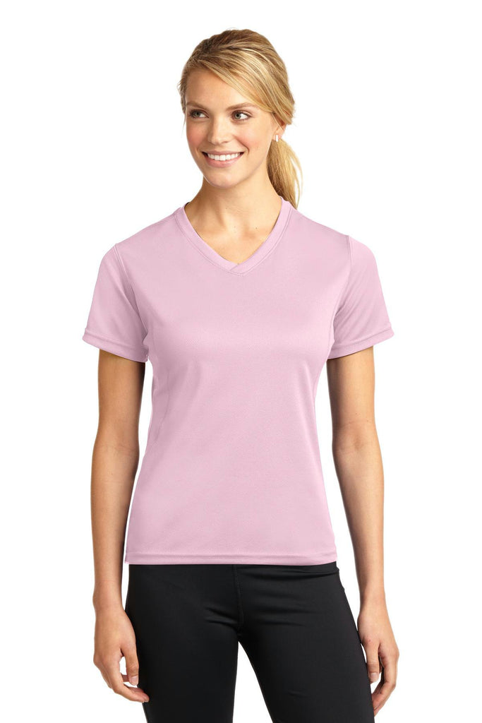 DISCONTINUED Sport-Tek Dri-Mesh Ladies V-Neck T-Shirt. L468V