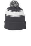 Sport-Tek Stripe Pom Pom Beanie.  STC28