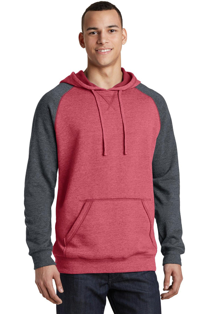 District Young Mens Lightweight Fleece Raglan Hoodie.  DT196