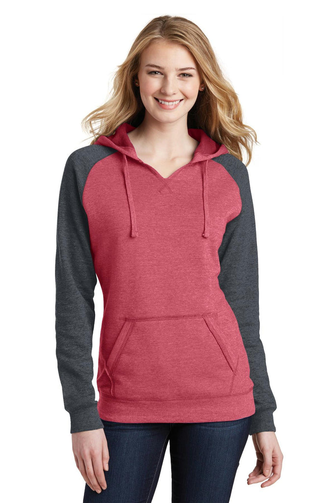 District Juniors Lightweight Fleece Raglan Hoodie.  DT296