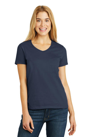 Hanes Ladies Tagless 100% Cotton V-Neck T-Shirt. 5780