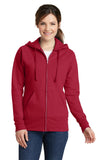 Port & Company Ladies Core Fleece Full-Zip Hooded Sweatshirt. LPC78ZH