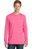 Port & Company Pigment-Dyed Long Sleeve Pocket Tee.  PC099LSP