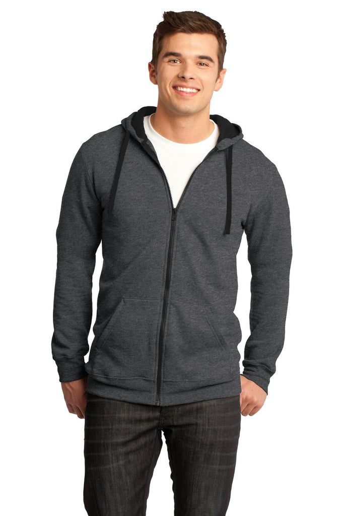 District - Young Mens The Concert Fleece Full-Zip Hoodie. DT800