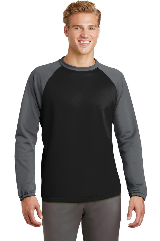 Sport-Tek Sport-Wick Raglan Colorblock Fleece Crewneck. ST242