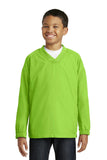 Sport-Tek Youth V-Neck Raglan Wind Shirt. YST72