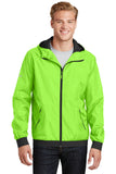 Sport-Tek Embossed Hooded Wind Jacket. JST53