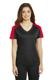 Sport-Tek Ladies PosiCharge Competitor Sleeve-Blocked V-Neck Tee. LST354