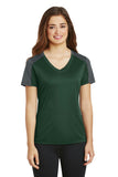 Sport-Tek Ladies PosiCharge Competitor Sleeve-Blocked V-Neck Tee. LST354