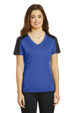 Sport-Tek Ladies PosiCharge Competitor Sleeve-Blocked V-Neck Tee. LST354