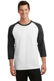 Port & Company Core Blend 3/4-Sleeve Raglan Tee. PC55RS