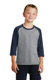 Port & Company Youth Core Blend 3/4-Sleeve Raglan Tee. PC55YRS