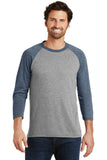 District Made Mens Perfect Tri 3/4-Sleeve Raglan. DM136