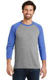 District Made Mens Perfect Tri 3/4-Sleeve Raglan. DM136