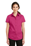 Port Authority Ladies Short Sleeve SuperPro Twill Shirt. L664