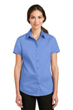 Port Authority Ladies Short Sleeve SuperPro Twill Shirt. L664