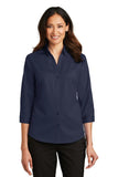 Port Authority Ladies 3/4-Sleeve SuperPro Twill Shirt. L665