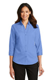 Port Authority Ladies 3/4-Sleeve SuperPro Twill Shirt. L665