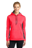 Sport-Tek Ladies Sport-Wick Fleece Colorblock Hooded Pullover. LST235