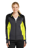 Sport-Tek Ladies Tech Fleece Colorblock Full-Zip Hooded Jacket. LST245