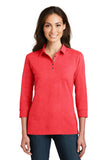 Port Authority Ladies 3/4-Sleeve Meridian Cotton Blend Polo. L578