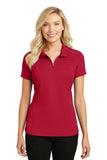 Port Authority Ladies Pinpoint Mesh Zip Polo. L580