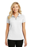 Port Authority Ladies Pinpoint Mesh Zip Polo. L580