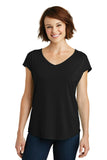 District Made Ladies Drapey Cross-Back Tee. DM416