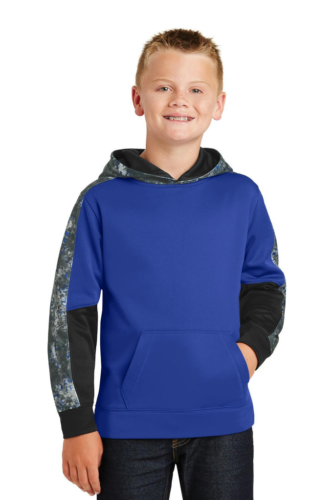 Sport-Tek Youth Sport-Wick Mineral Freeze Fleece Colorblock Hooded Pullover. YST231