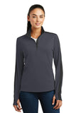 Sport-Tek Ladies Sport-Wick Textured Colorblock 1/4-Zip Pullover. LST861