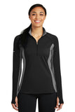 Sport-Tek Ladies Sport-Wick Stretch Contrast 1/2-Zip Pullover. LST854