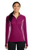 Sport-Tek Ladies Sport-Wick Stretch Contrast 1/2-Zip Pullover. LST854