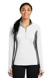 Sport-Tek Ladies Sport-Wick Stretch Contrast 1/2-Zip Pullover. LST854