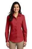 Port Authority Ladies Long Sleeve Carefree Poplin Shirt. LW100