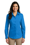 Port Authority Ladies Long Sleeve Carefree Poplin Shirt. LW100