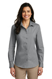 Port Authority Ladies Long Sleeve Carefree Poplin Shirt. LW100