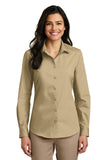 Port Authority Ladies Long Sleeve Carefree Poplin Shirt. LW100