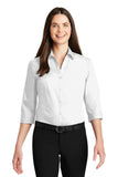 Port Authority Ladies 3/4-Sleeve Carefree Poplin Shirt. LW102