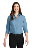 Port Authority Ladies 3/4-Sleeve Carefree Poplin Shirt. LW102