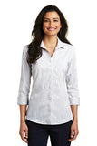 Port Authority Ladies 3/4-Sleeve Micro Tattersall Easy Care Shirt. LW643