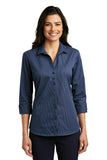 Port Authority Ladies 3/4-Sleeve Micro Tattersall Easy Care Shirt. LW643