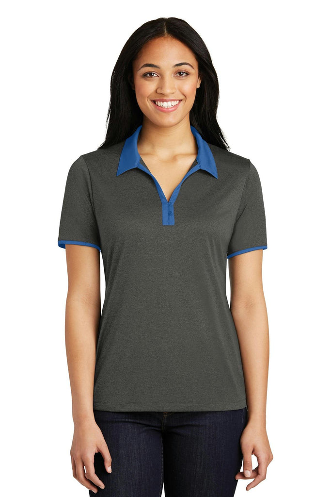 Sport-Tek Ladies Heather Contender Contrast Polo. LST667