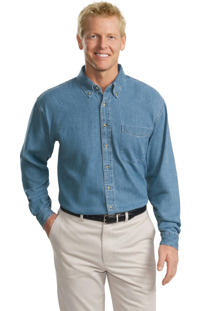 Port Authority Tall Long Sleeve Denim Shirt. TLS600