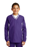 Sport-Tek Youth Tipped V-Neck Raglan Wind Shirt. YST62