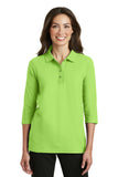 Port Authority Ladies Silk Touch 3/4-Sleeve Polo. L562