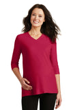 Port Authority Ladies Silk Touch Maternity 3/4-Sleeve V-Neck Shirt. L561M