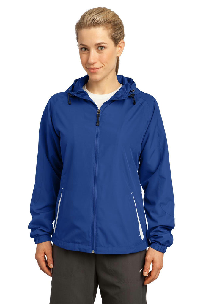 Sport-Tek Ladies Colorblock Hooded Raglan Jacket. LST76