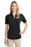 Port Authority Ladies Stretch Pique Button-Front Shirt. L556