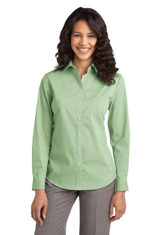 Port Authority Ladies Fine Stripe Stretch Poplin Shirt. L647